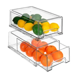 Sorbus Clear Medium Stackable Pull Out Drawers