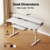 White /55.1“ - with Drawers & Keyboard Tray