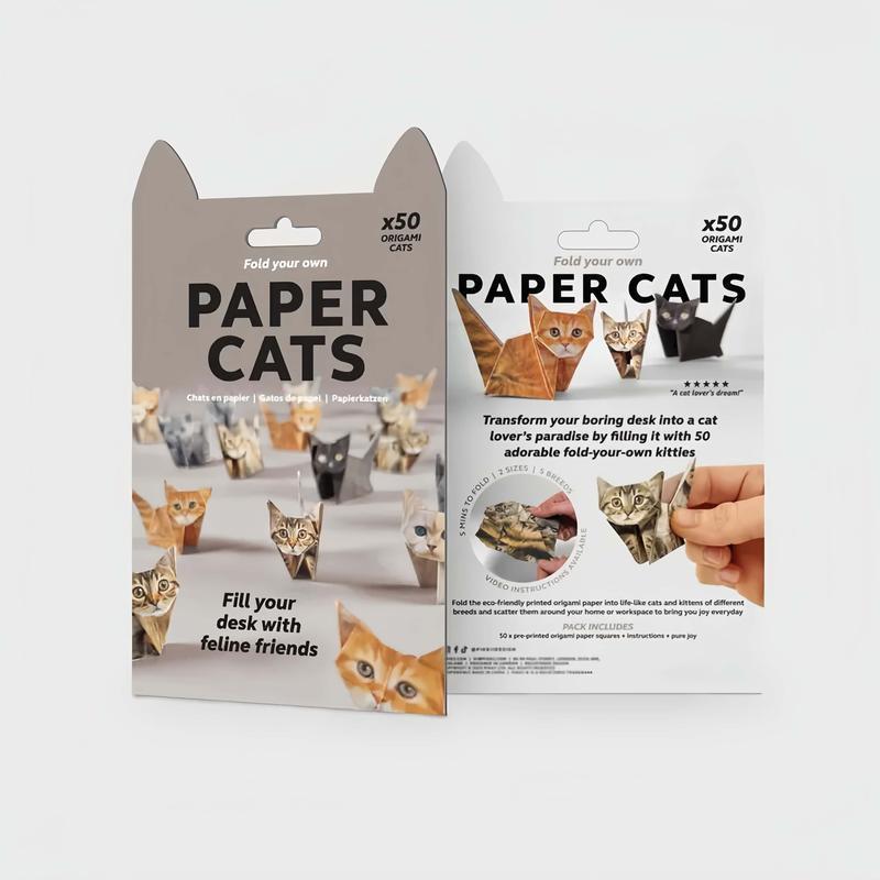 Origami Craft Kit: Fold Kittens/Dinos/Dogs + Train Hand Dexterity — Perfect for Parties & Desk Decor