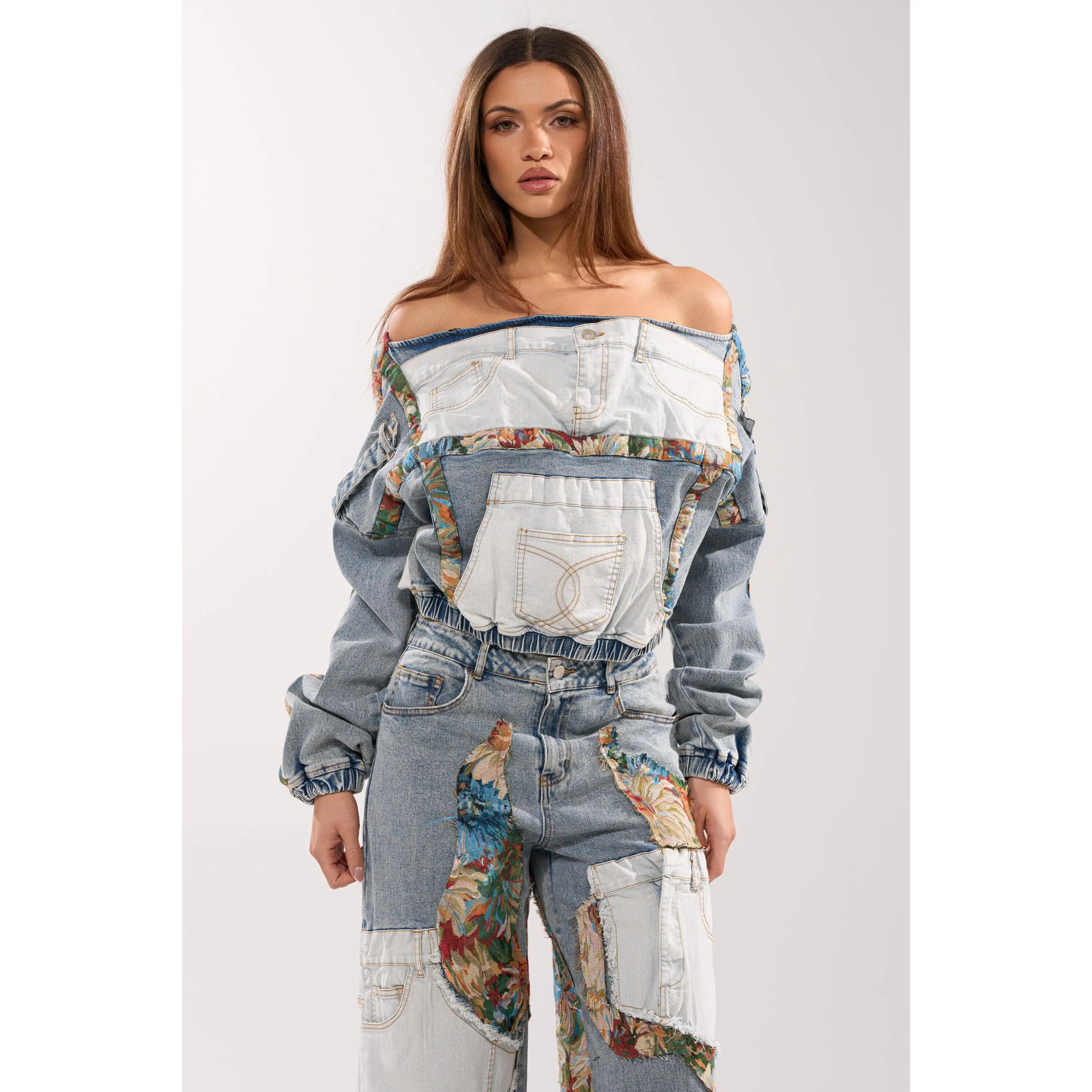 CHANGE IT UP DENIM SWEATSHIRT