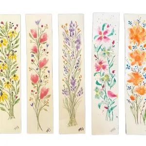 Hand painted bookmarks - set of 5