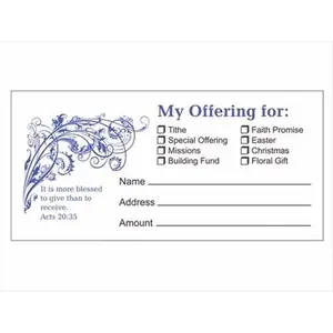 212 MAIN 100-Count Sealable Flap Envelope, Acts 20:35-Inspired Blessed To Give Themed Christian Home Decor