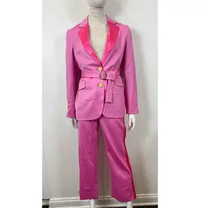 SIES MARJAN TERRY BELTED SATIN-TRIMMED WOOL-TWILL FULL TUXEDO SUIT