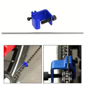 Motorcycle Chain Alignment Tool - Quick and Precise Sprocket Adjustment, Durable Aluminum Alloy, Suitable for Vehicle Chain Maintenance - Blue/Red