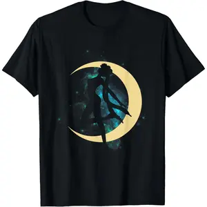 100% Cotton Crescent Moon Planet Sailor Astronomy Mom Anime Girl Fans T-Shirt