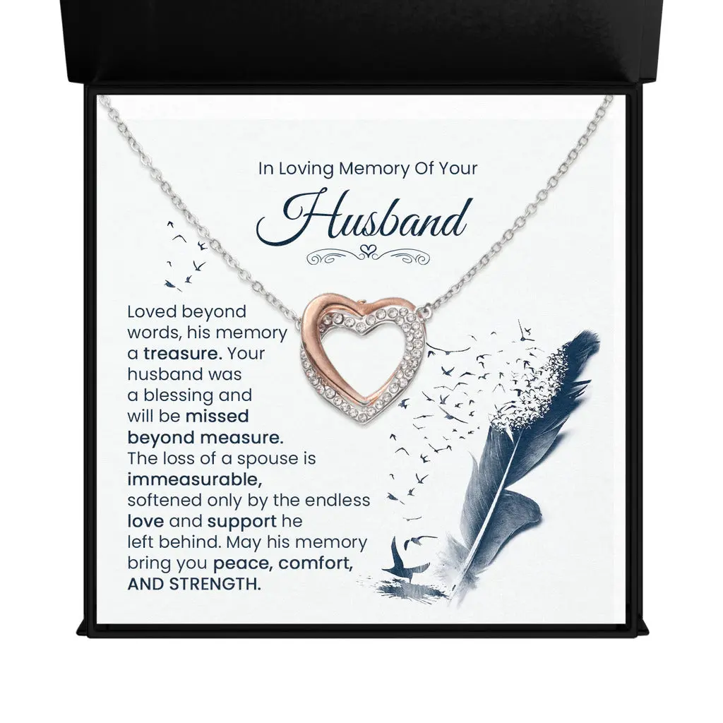 Loss of Husband Twin Flames - Interlocking Hearts Necklace