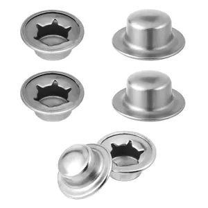 6 Pcs 3/8" Push on Pushnut Caps, Spring Steel Axle Cap Nut for Rolling Bins Lawn Push Wagons Hand Trucks