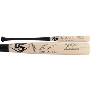 Ronald Acuna Atlanta Braves Autographed Louisville Slugger Game Model Bat with "18 NL ROY" Inscription - Fanatics Authentic Certified