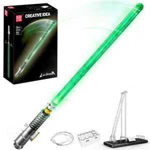 Mould King 10140 Lightsaber Green Sword Glows Fluorescent Building Block Kid Adult Toy Cosplay Anime 1089 Pcs