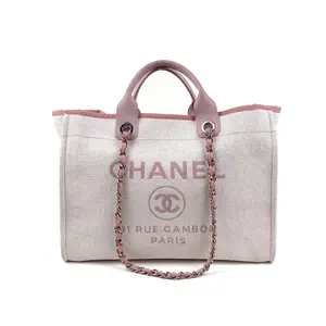 Pre-owned Canvas Handheld & Shoulder Bag Chanel Deauville Large Tote Bag White & Pink Canvas, Handheld & Shoulder Bag,Sku:SH67 2016