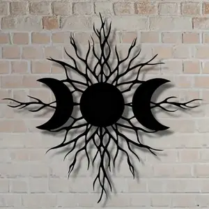 Moon & Tree Design Wall Art, Metal Wall Decor, Wall Hanging Decor for Home Living Room Bedroom Garden, Home Decor, Ornaments