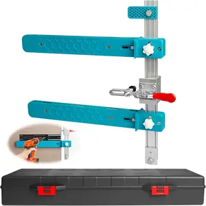 Drawer Slide Jig,Drawer Tool with Toggle Clamp&  Arm,Cabinet Hardware Jig with Punch Locator, Upgraded Adjustable Precision Cabinet Drawer Jig Tool for Drawer Desks