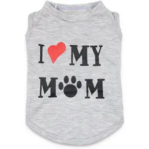 Droolingdog Dog Clothes Puppy Shirts I Love My Mom Dog T Shirt for Small Dogs, Small, Grey Best Quality