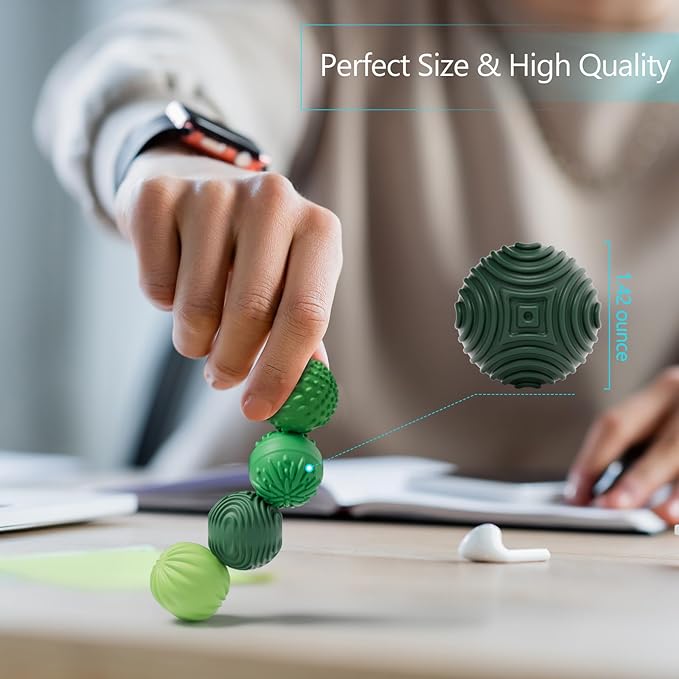 Silicone Magnetic Fidget Balls (4 Pack) Stress Relief Sensory Toy for Adults & Teens ADHD & Anxiety Relief Desk Fidget Toy Autism Sensory Balls Office Stress Toys Gift for Men Women Teens