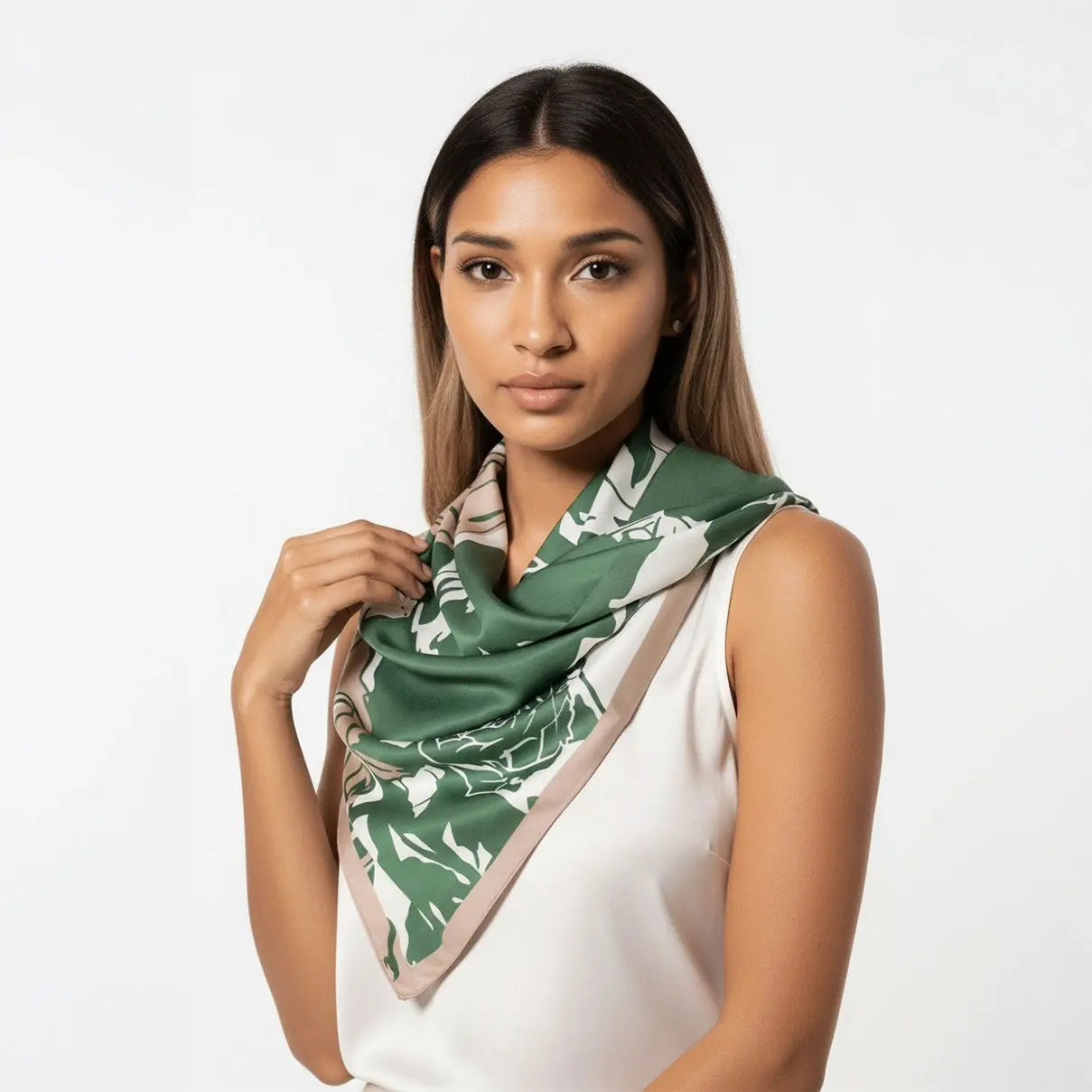 Elegant Printing Satin Silk Scarf