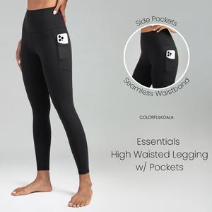 Colorfulkoala Essentials Collection Women's High Waisted Yoga Pants 7/8 Length Leggings with Pockets 25" Inseam
