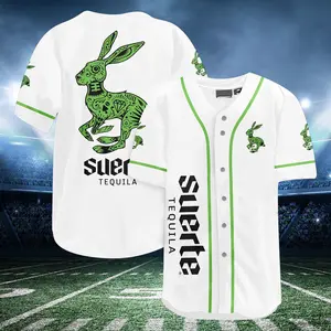 Suerte Tequila Wine Printed Baseball Jersey, Wine Lover Gift Idea, Suerte Tequila Printed Baseball Jersey Fan Gift