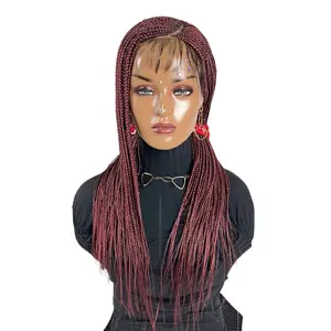Top Cornrows C Cut Braid Wig Fulani Feedin Braided Box Braids Lace Front Wig