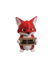 Funny Fox Figurine “Oh For Fox Sake” – Sarcastic Desk Decor Gift
