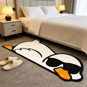 Cute Cartoon Duck Rug, Soft Plush Carpet for Bedroom, Living Room Sofa, Bathroom, Hallway, Home Decor, Comfortable Floor Mat, Soft Area Rug, Cartoon Pattern Rug