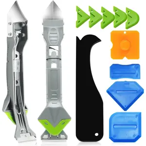 Caulking Tools, 5 in 1 Silicone Caulking Tool Kit, Sealant Finishing Tool, Sealant Finishing Tool & Grout Removal Tool with Adhesive Residue Scraper for Kitchen Bathroom Window, Sink Joint
