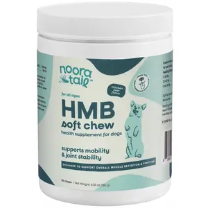 NooraTail HMB for Dogs - Boosts Muscle Retention & Strength- Vitamin D3 - Gluten Free and Non-GMO | 90 Soft Chews