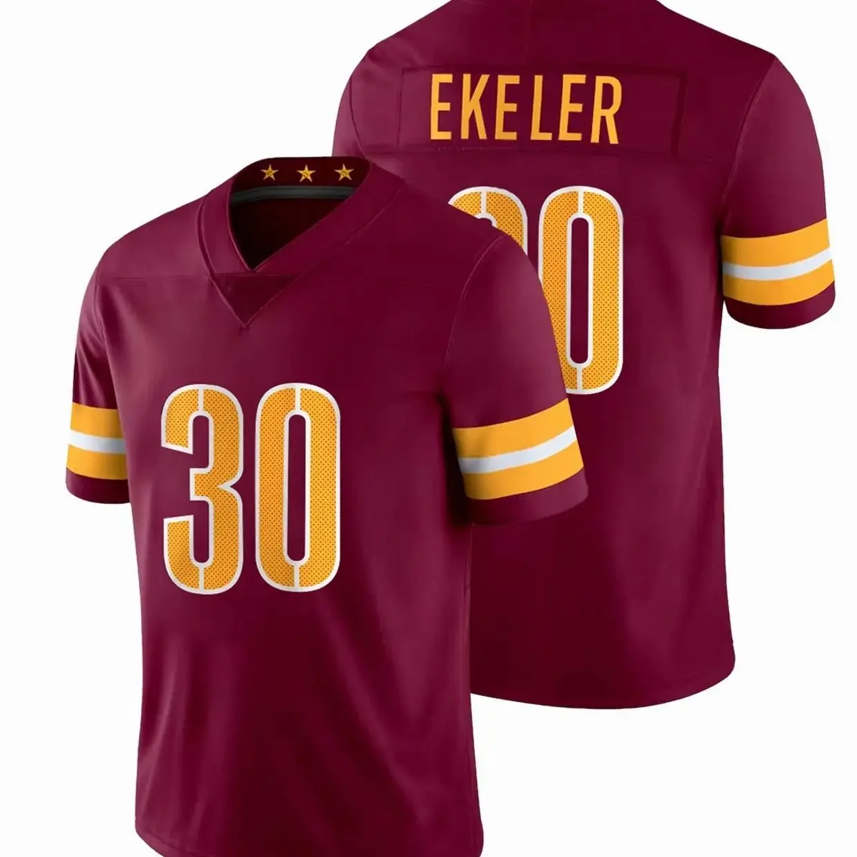 Men's Embroidered American Football Jersey Washington Red V-Neck Short Sleeved Shirt Party Game Training Competition Sports Top S-XXXL Jersey Shirts
