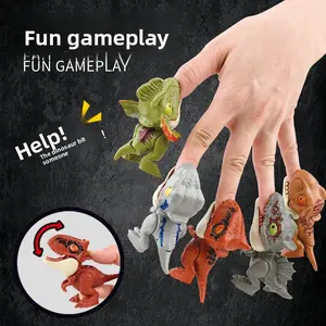10 PCS  Painless Biting Finger Dinosaur Toy -Openable Mouth - Movable Joints - Fun Birthday and Christmas Gift for 3+ Kids