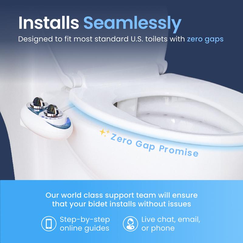 LUXE Bidet NEO 120 - Rear Wash, Self-Cleaning Nozzle, Fresh Water Non-Electric Bidet Attachment for Toilet Seat, Adjustable Water Pressure