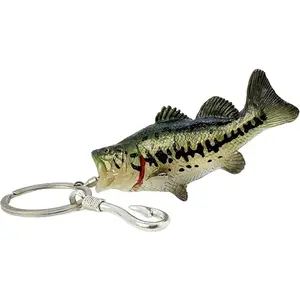 Bass Fishing Keychain Gifts, Cool Funny Fishing Keychain for Men and Fishing Lovers