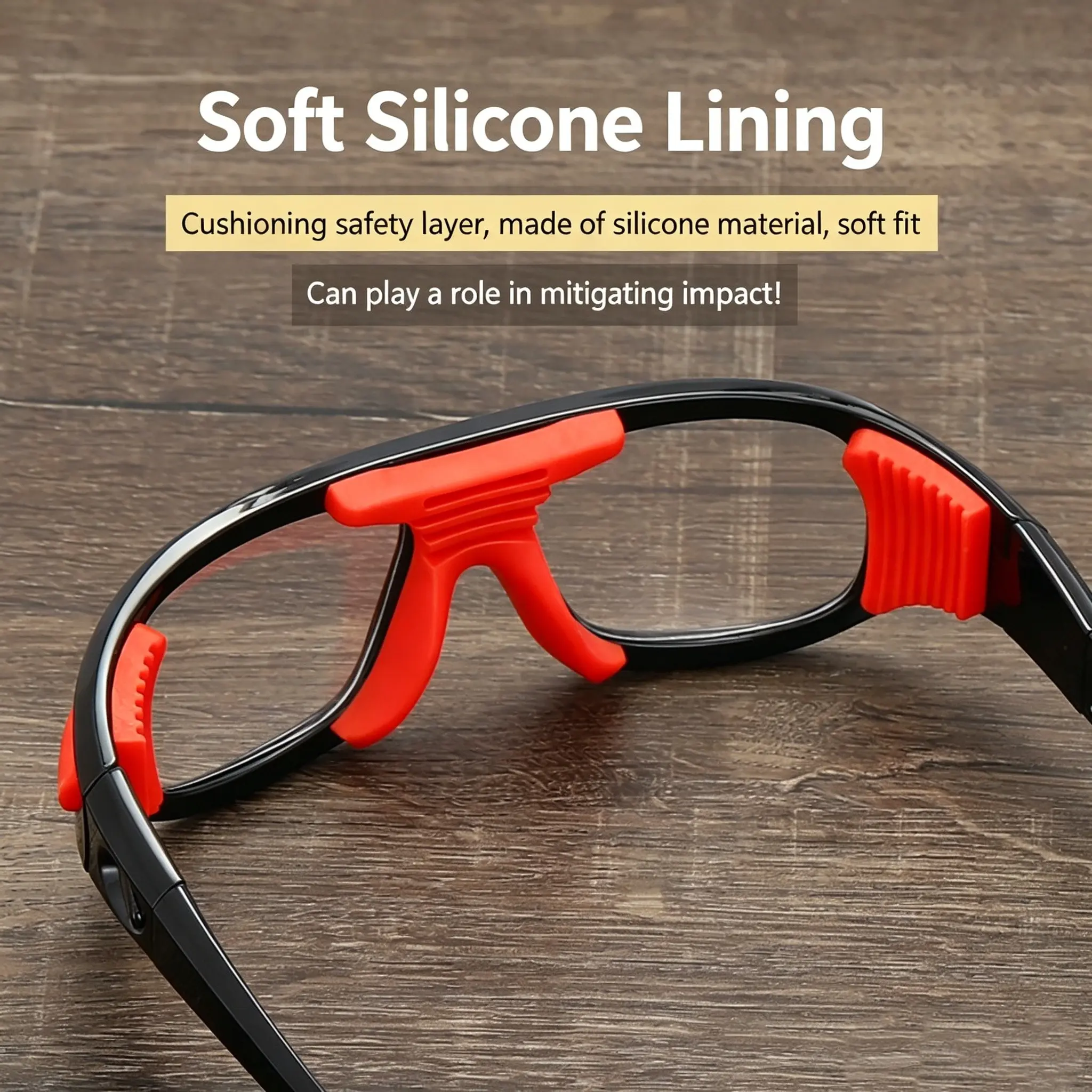 Unisex Professional Basketball Glasses, Outdoor Sports Anti-Impact Protective Goggles, Interchangeable Prescription Frames, Durable Design