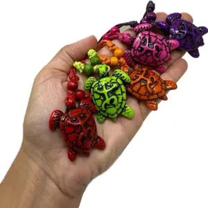 Puerto Rico Coquí Taino Turtle Necklace Pendant Adjustable Cord Unisex Resin Beach Boho Jewelry Gift in Vibrant Colors for Everyday Wear