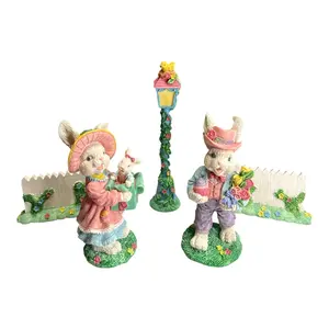 Vintage Easter Jubilee Bunny Family Figurine Set - 1990s Kmart Collectible