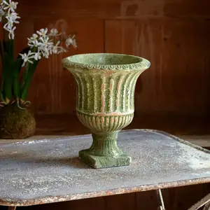 Large Aged Garden Urn