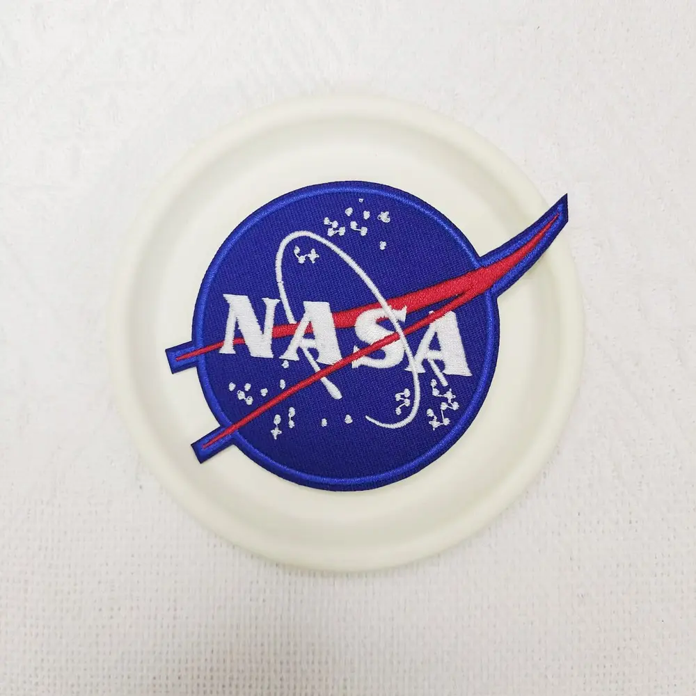 1PCS blue computer embroidery badge, suitable for DIY decoration patches on hats, bags, shoes, and clothing. Durable material with back hot melt adhesive that can be sewn, ironed, and washed