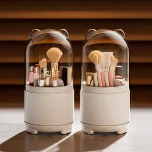 Makeup Brush OrganiserRotating Dustproof Beauty BrushesEyeshadow BrushesPowder BrushesDesktop Eyebrow PencilEyeliner Pencil Storage BucketPencil Holder