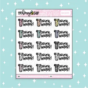 Drink Water Doodle Sticker