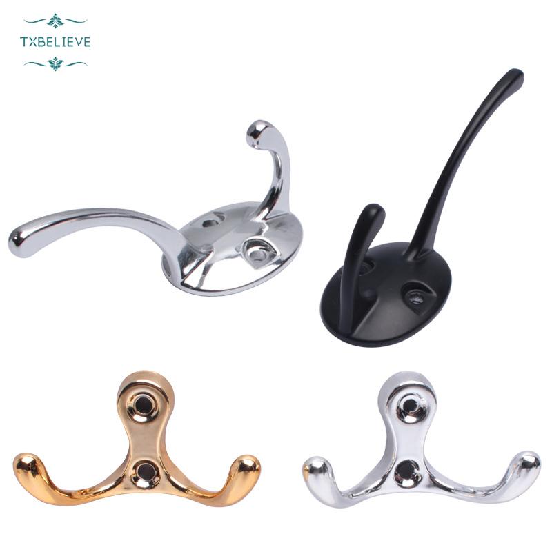 Aluminum Alloy Wall Hooks Towel Hooks,  Coat Robe Hook Heavy Duty Bathroom Double Hook Wall Mounted, Hand Towel Hooks for Closet Entryway Cubicle Kitchen