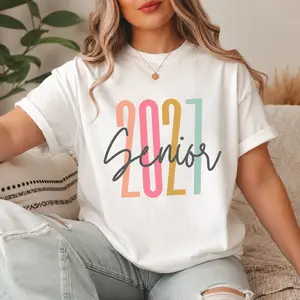 Senior 2027 Shirt, Class of 2027 Graduation T-Shirt, Trendy Senior Year Tee for Girls, Cute Pastel Senior 2027 Graphic Shirt, High School Senior Class Gift Shirt