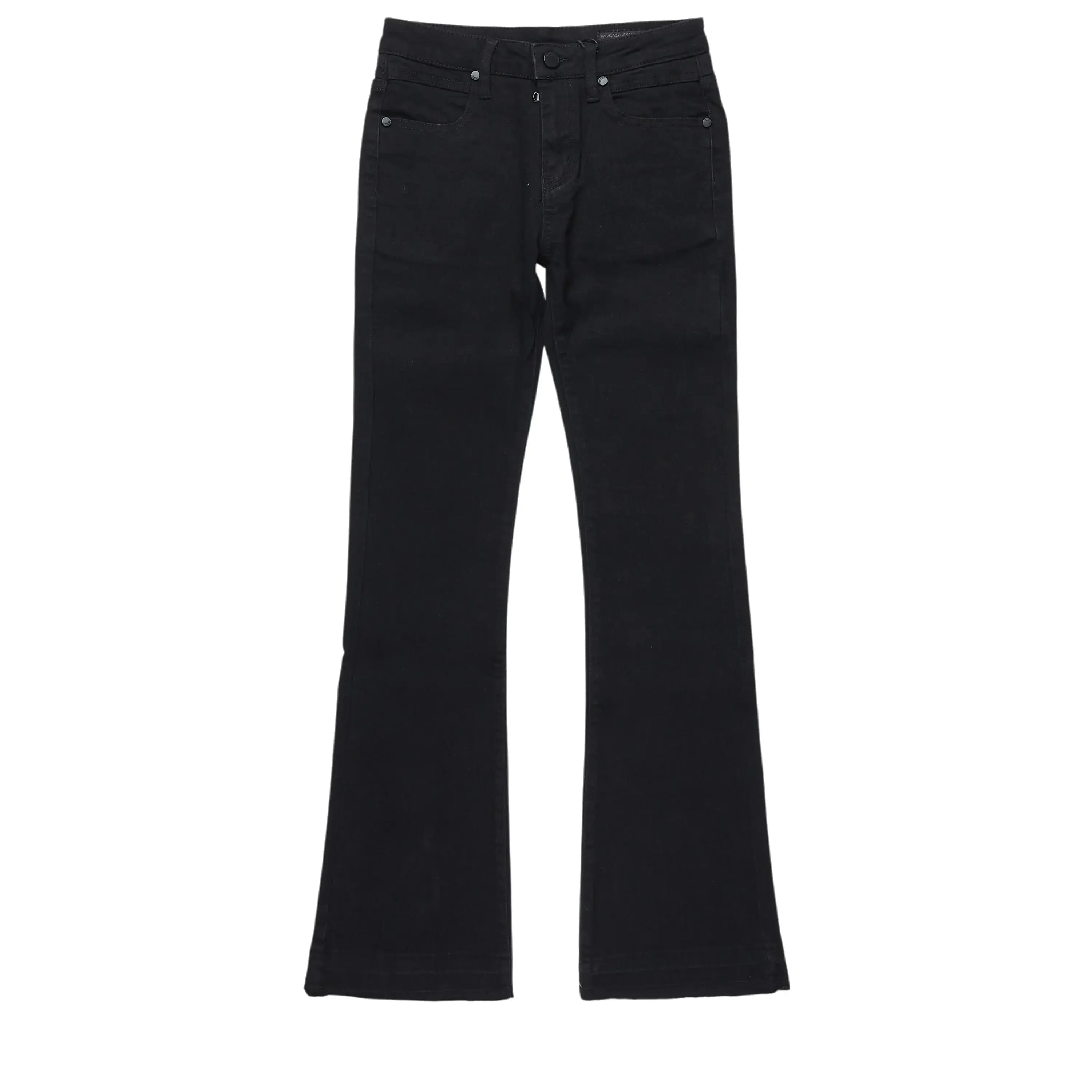 Girls Daga Jet Black Stacked Flare Jean