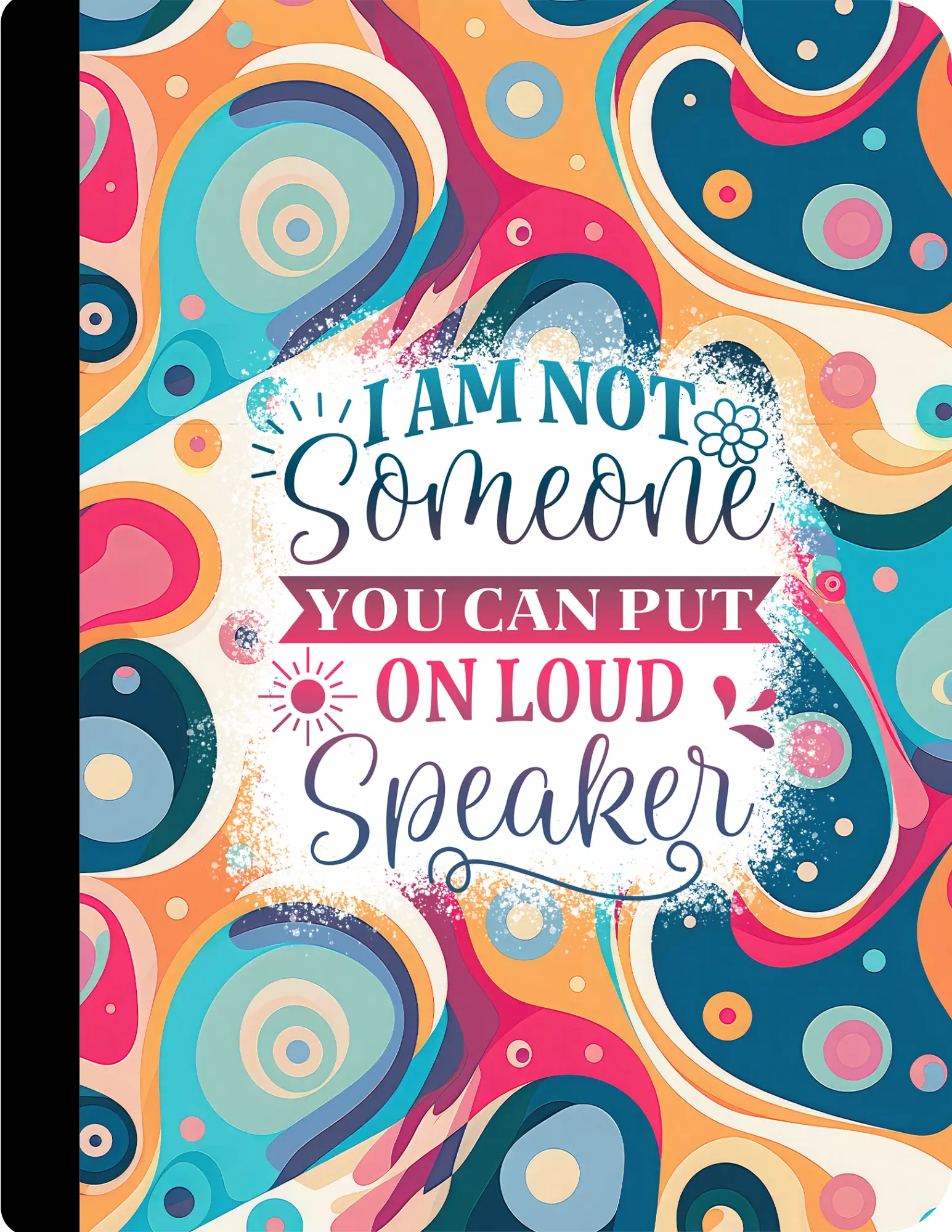 Bold Cover Composition Notebook - Loud Speaker Design, Quality Paper Writing Notebook, Funny Gift for Adults