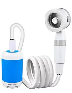 Portable Outdoor Shower Head | Battery Powered Handheld Camping Shower with Water Pump, Compact Travel Essentials for Camping, Hiking, Beach