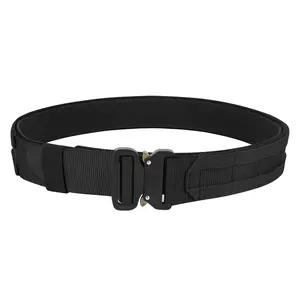 KRYDEX Quick Release 1.5"-1.75" Heavy Duty Metal Buckle Molle Rigger Belt for Tactical Outdoor Use in Black Coyote Brown Ranger Green  Wolf Grey