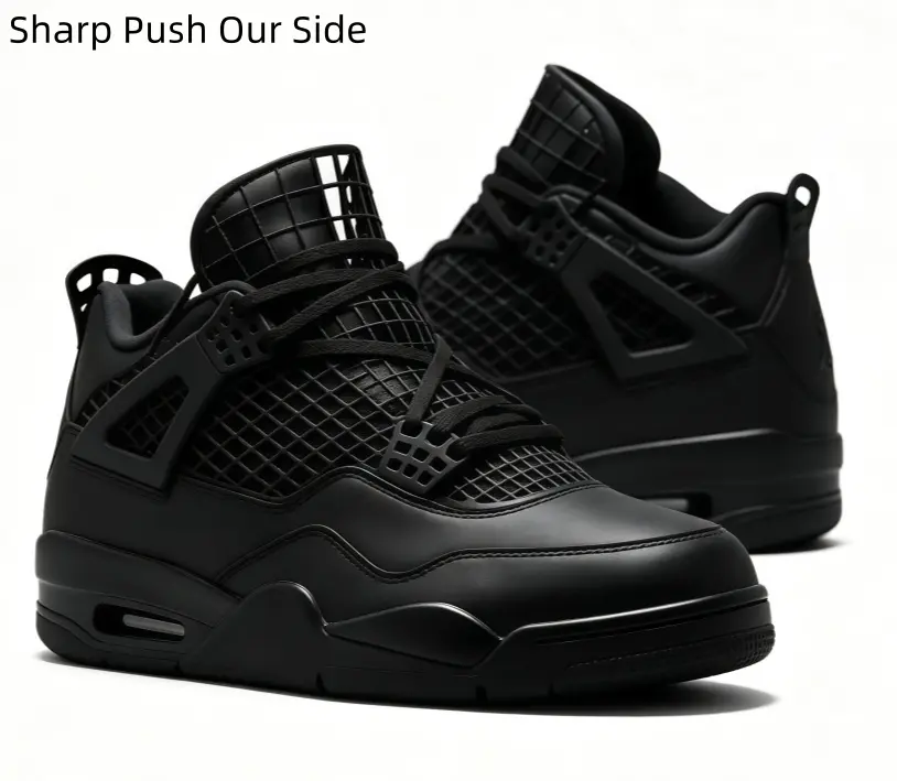 Men Women Solid Black Fashion Mid Top Sports Sneakers Wear Resistant Non Slip Cushioned Footwear Breathable Grid Mesh Casual Trainers Suitable for Commuting Running Street Style Outdoor Party Daily Long-Time Walking