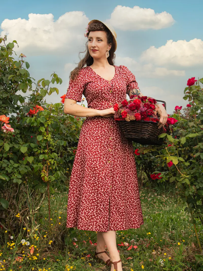retro stage dresses vintage floral print - TikTok Shop