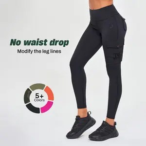 FIRMABS Women's High Waist Workout Fitness Outdoor Tights, Abdominal Side Pockets Shaping Fitness Pants