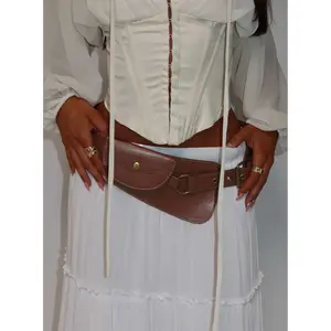 Flourish Faux Leather Belt Brown