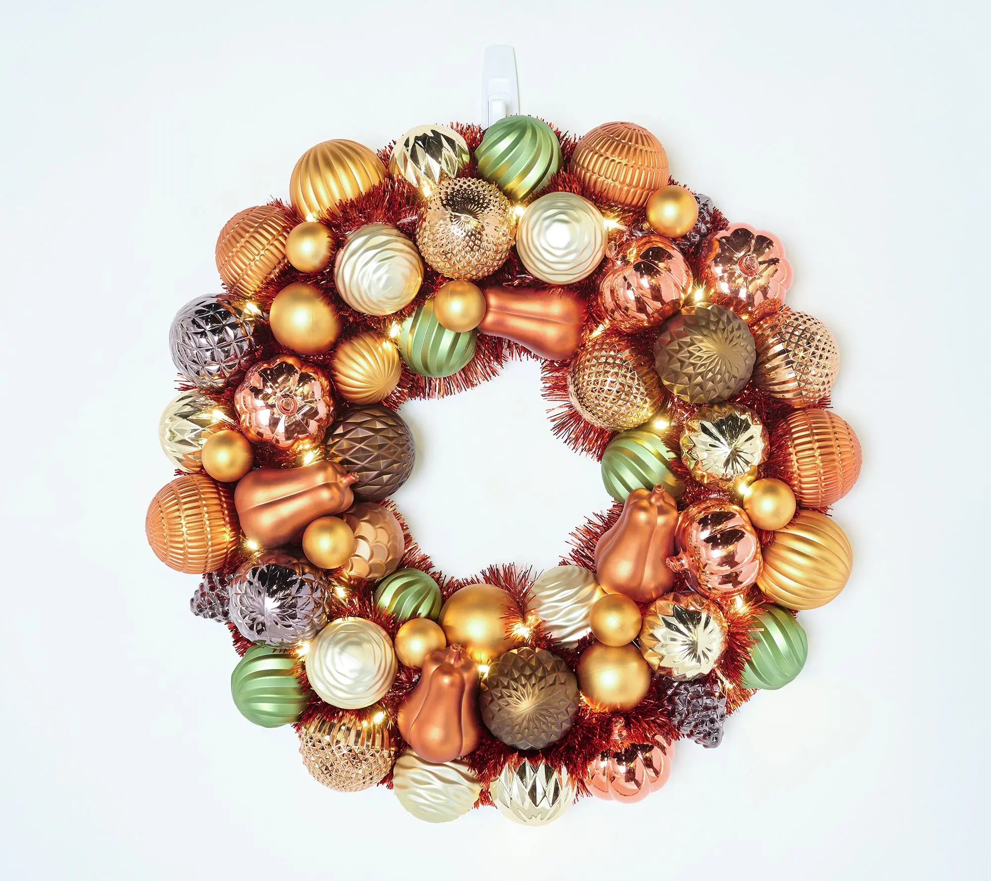 Hay & Harvest 22" Lit Shatterproof Ornament Wreath Hay & Harvest 22" Lit Shatterproof Ornament Wreath