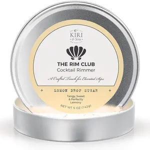 Kiri & Sons The Rim Club Cocktail Rimmer - Rimming Salt/Sugar for Margaritas, Lemon Drops, Tequila Shots & Craft Cocktails, Idea for Home Bars, Parties & Gifting - Lemon Drop Sugar 5oz