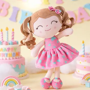 Baby Girl Gift 1st Birthday Gift  12 Inch Curly Hair Plush Doll, Soft Cuddly Companion Toy, Baby Shower Present, Christmas Gift, Toddler Girl Gift Idea, Nursery Room Decor, Holiday Surprise, Cute Collectible Doll